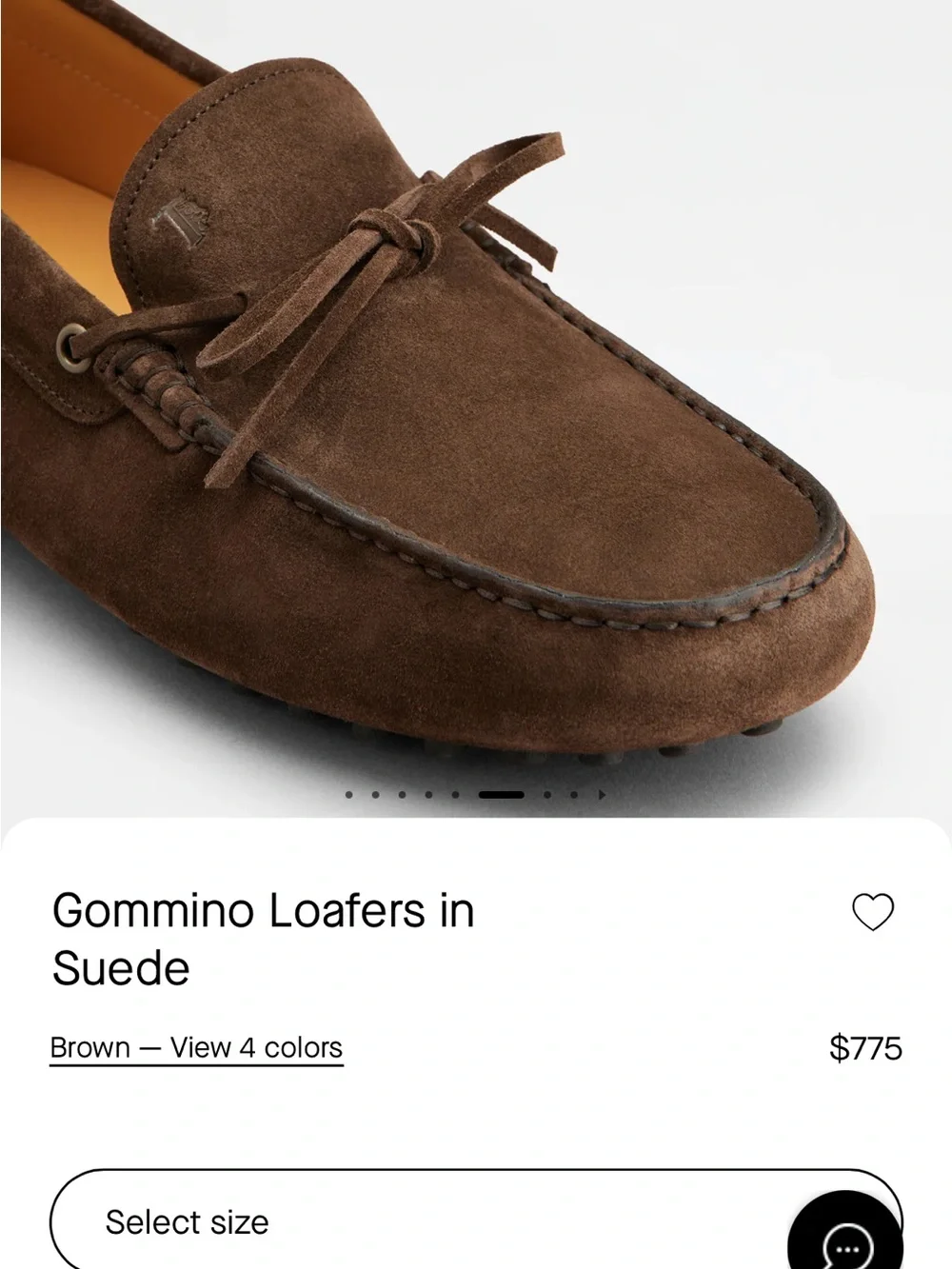 Tod's Dark Brown Suede Gommino Loafers